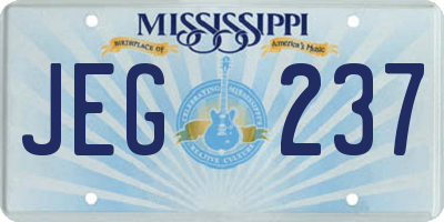 MS license plate JEG237