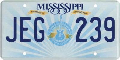 MS license plate JEG239