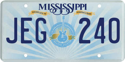 MS license plate JEG240