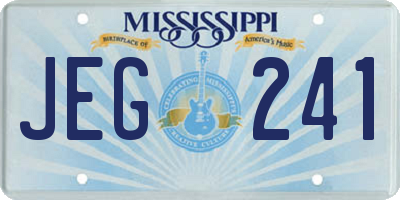 MS license plate JEG241