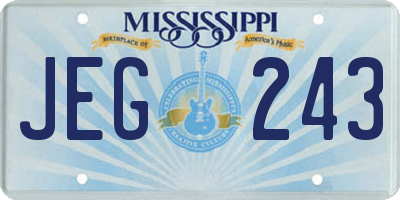 MS license plate JEG243