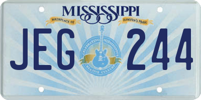 MS license plate JEG244