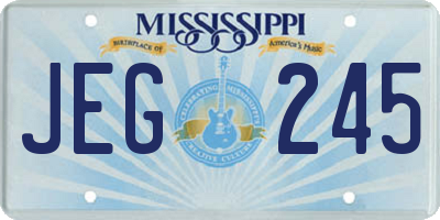 MS license plate JEG245