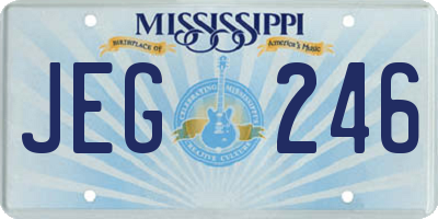 MS license plate JEG246