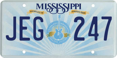 MS license plate JEG247