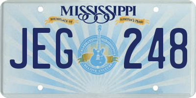 MS license plate JEG248
