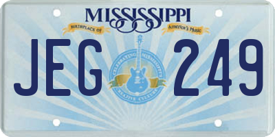 MS license plate JEG249