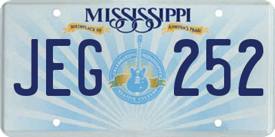 MS license plate JEG252
