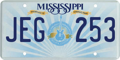 MS license plate JEG253