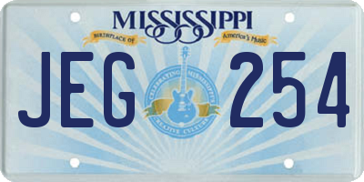 MS license plate JEG254