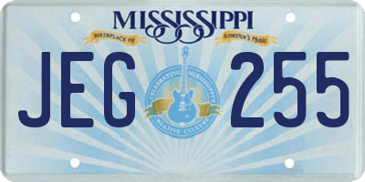 MS license plate JEG255