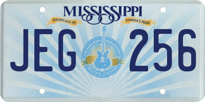 MS license plate JEG256