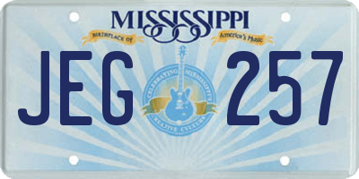 MS license plate JEG257
