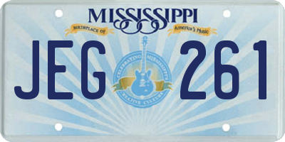 MS license plate JEG261