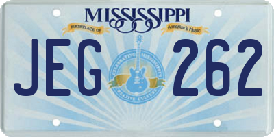 MS license plate JEG262