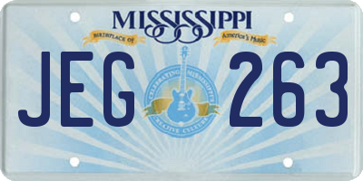 MS license plate JEG263