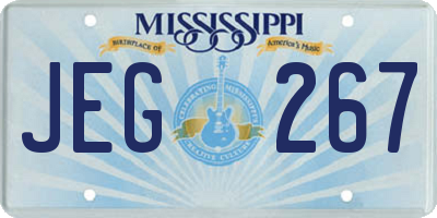 MS license plate JEG267