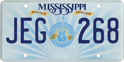 MS license plate JEG268