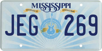 MS license plate JEG269