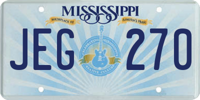 MS license plate JEG270