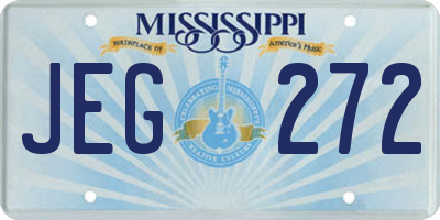MS license plate JEG272