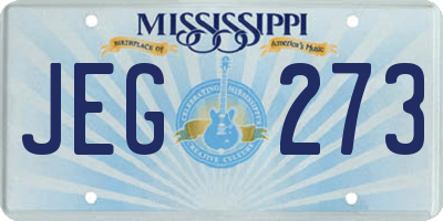 MS license plate JEG273