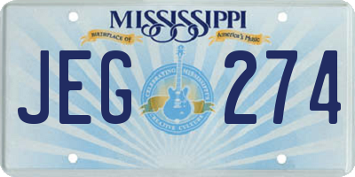 MS license plate JEG274