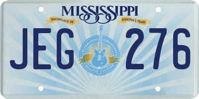 MS license plate JEG276