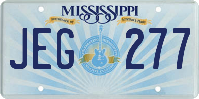 MS license plate JEG277