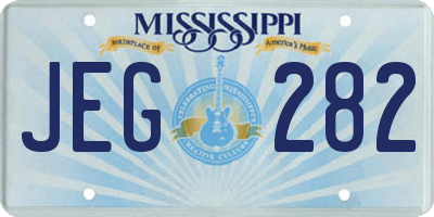 MS license plate JEG282