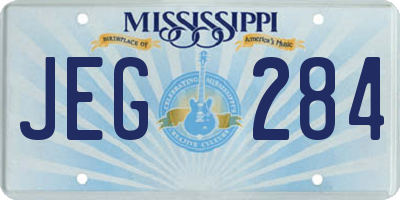 MS license plate JEG284