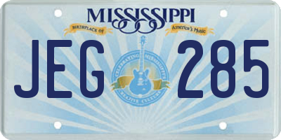 MS license plate JEG285