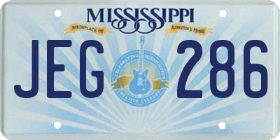 MS license plate JEG286