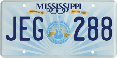 MS license plate JEG288