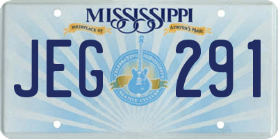 MS license plate JEG291