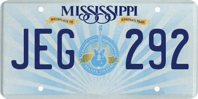 MS license plate JEG292