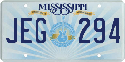 MS license plate JEG294