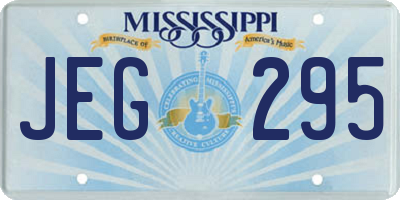 MS license plate JEG295
