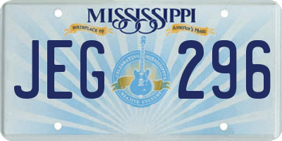 MS license plate JEG296