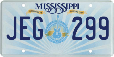MS license plate JEG299