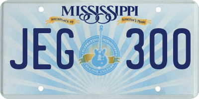 MS license plate JEG300