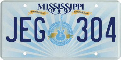 MS license plate JEG304