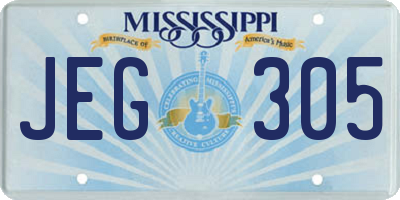 MS license plate JEG305
