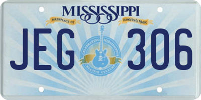 MS license plate JEG306