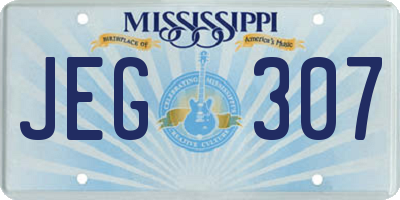 MS license plate JEG307