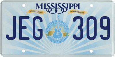 MS license plate JEG309