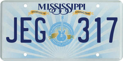 MS license plate JEG317