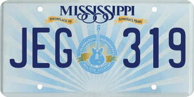 MS license plate JEG319