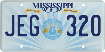 MS license plate JEG320