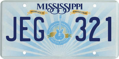 MS license plate JEG321